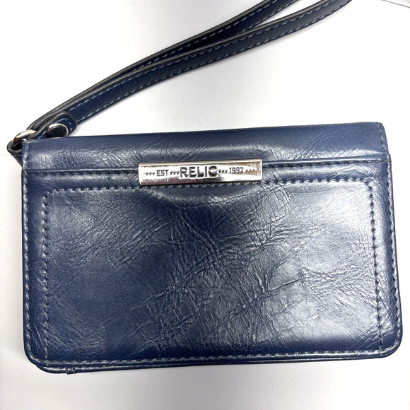 Relic Wristlet Wallet Insignia Blue Leather - Picture 1 of 4